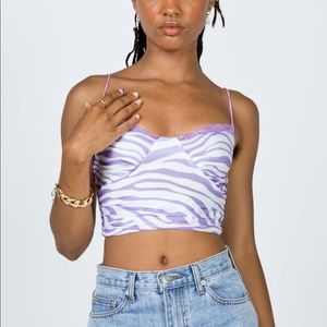 Princess Polly Purple Zebra Print Pandora Tank Top